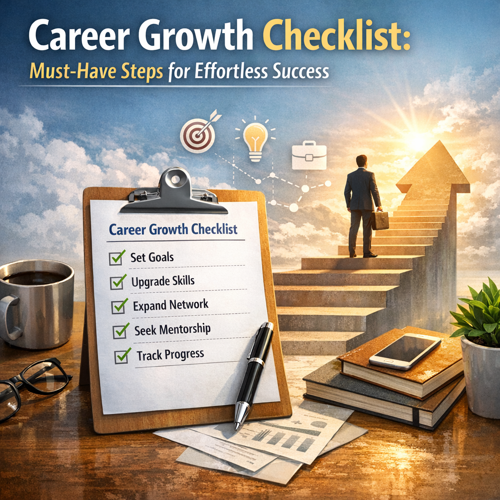 Illustration of Career Growth Checklist: Must-Have Steps for Effortless Success