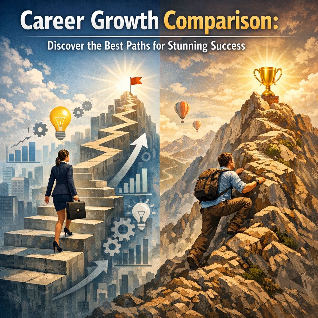Illustration of Career Growth Comparison: Discover the Best Paths for Stunning Success