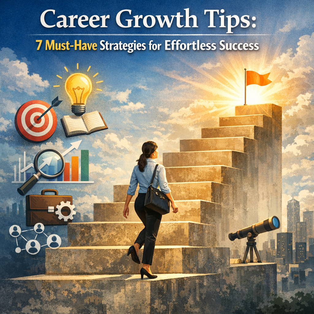 Illustration of Career Growth Tips: 7 Must-Have Strategies for Effortless Success