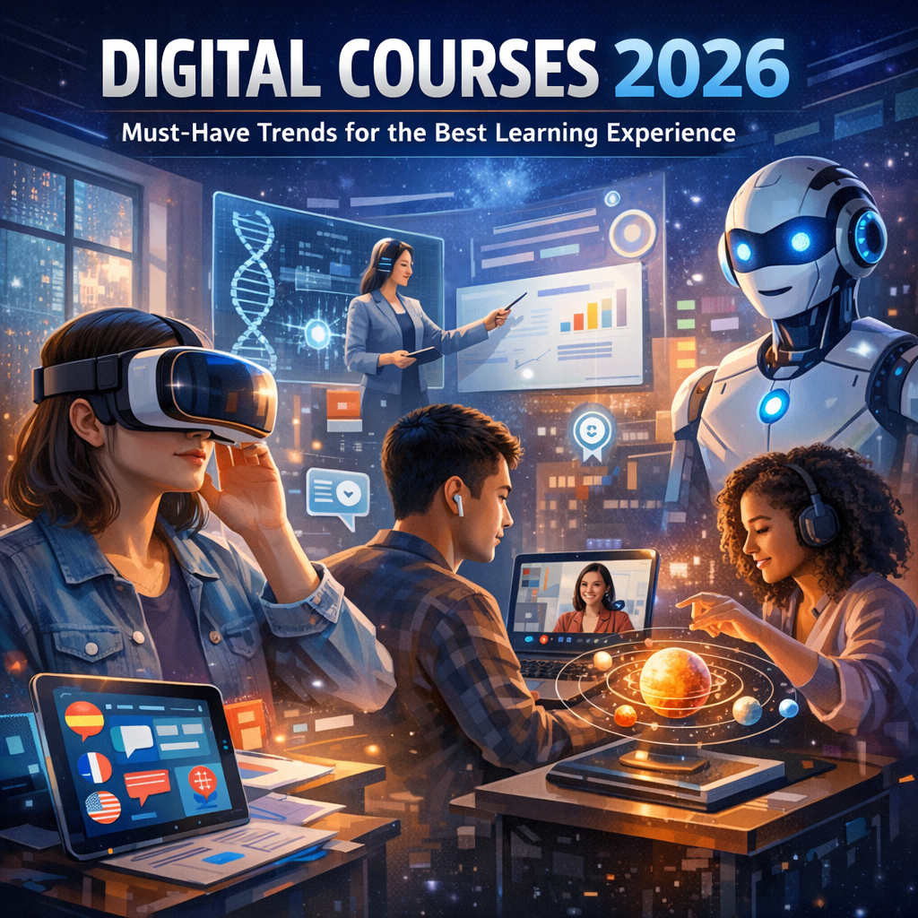 Illustration of Digital Courses 2026: Must-Have Trends for the Best Learning Experience