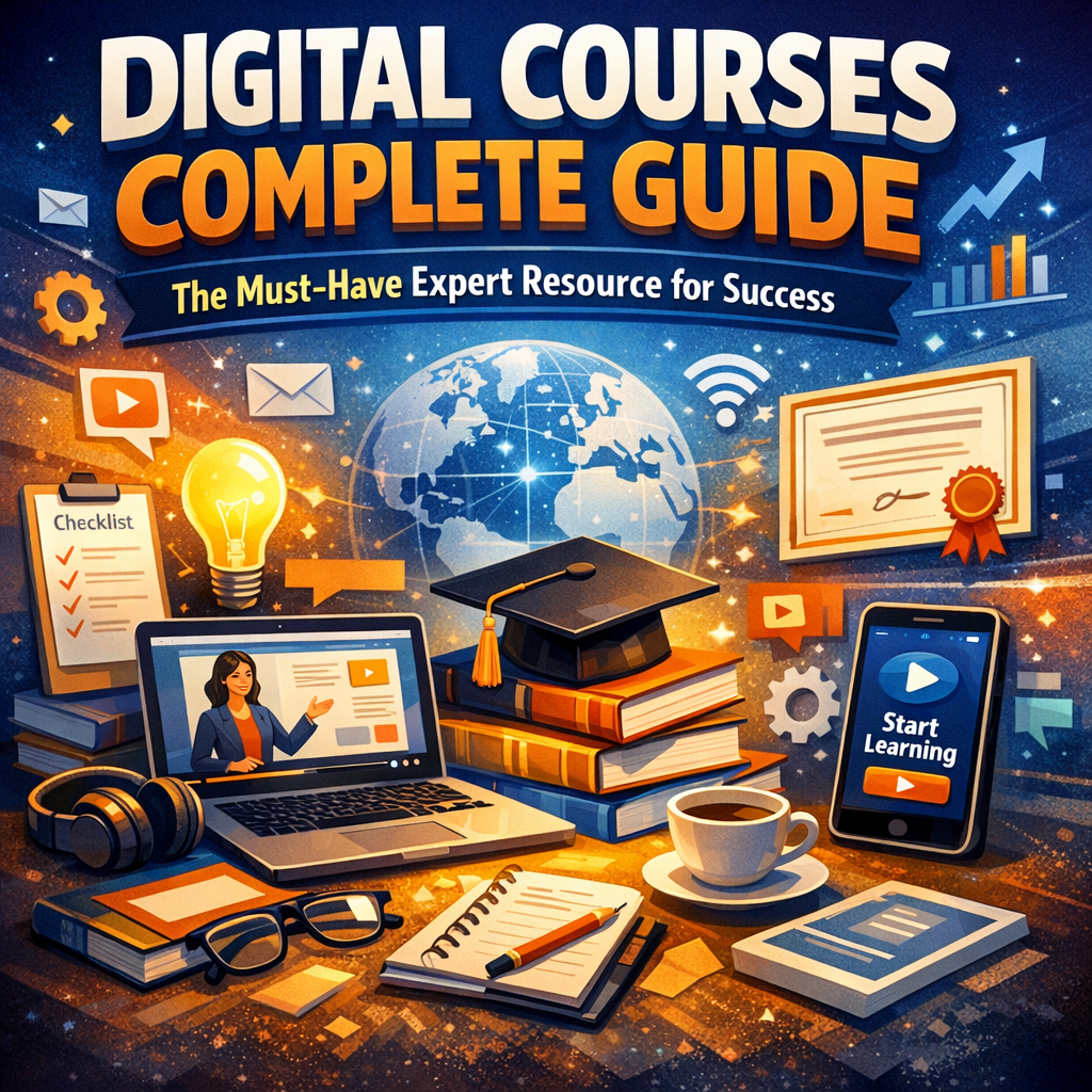 Illustration of Digital Courses Complete Guide: The Must-Have Expert Resource for Success