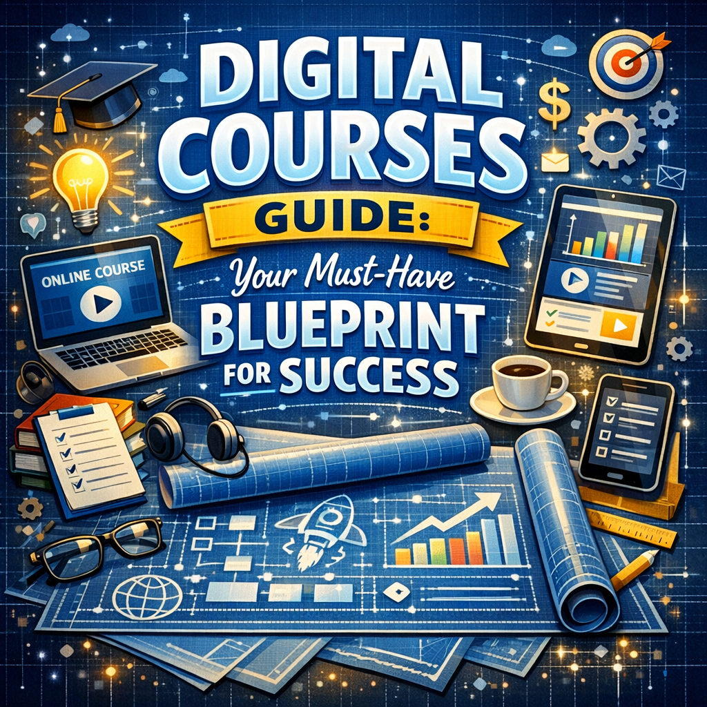 Illustration of Digital Courses Guide: Your Must-Have Blueprint for Success