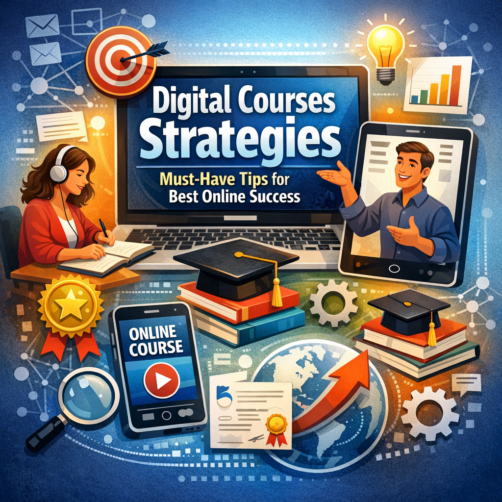 Illustration of Digital Courses Strategies: Must-Have Tips for Best Online Success