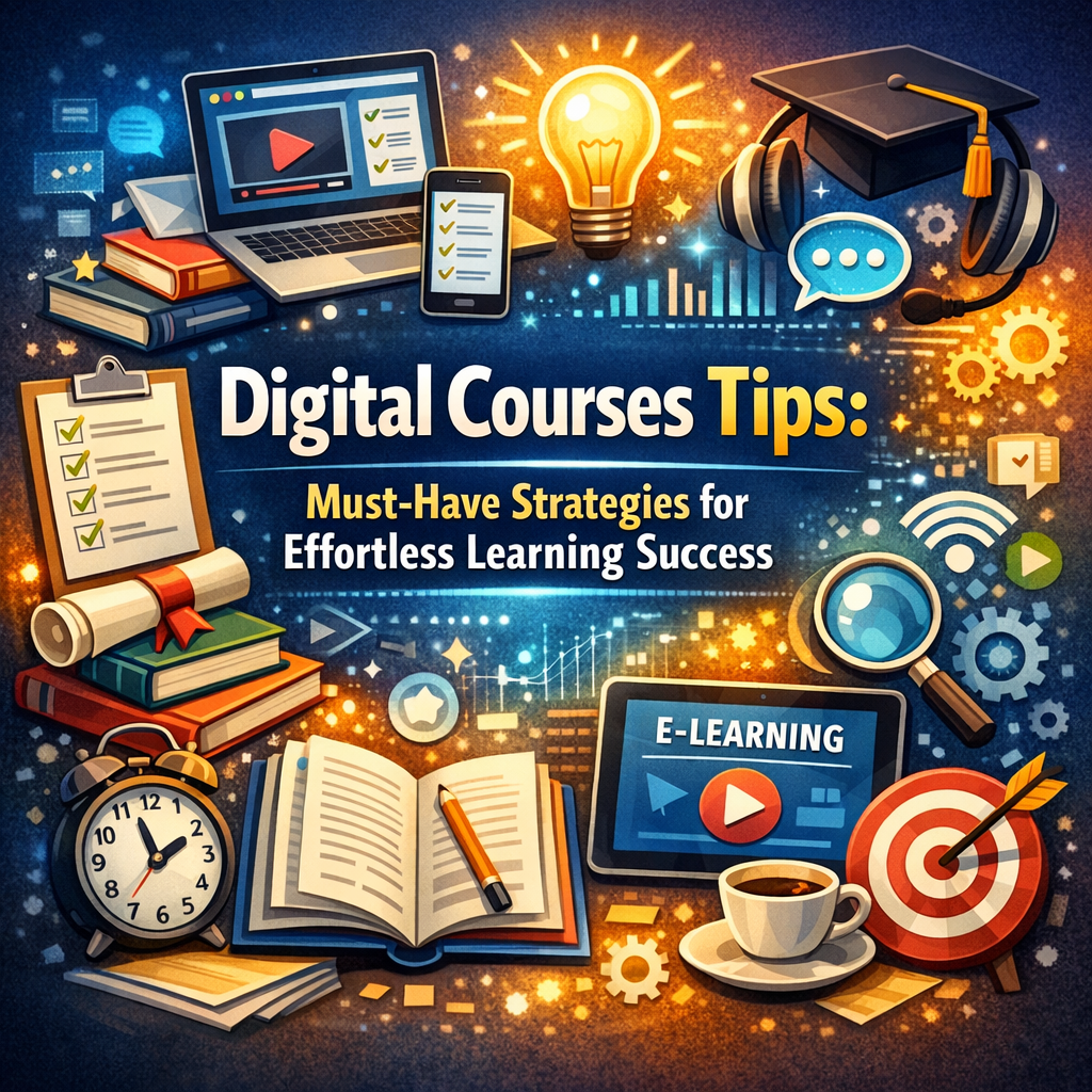 Illustration of Digital Courses Tips: Must-Have Strategies for Effortless Learning Success