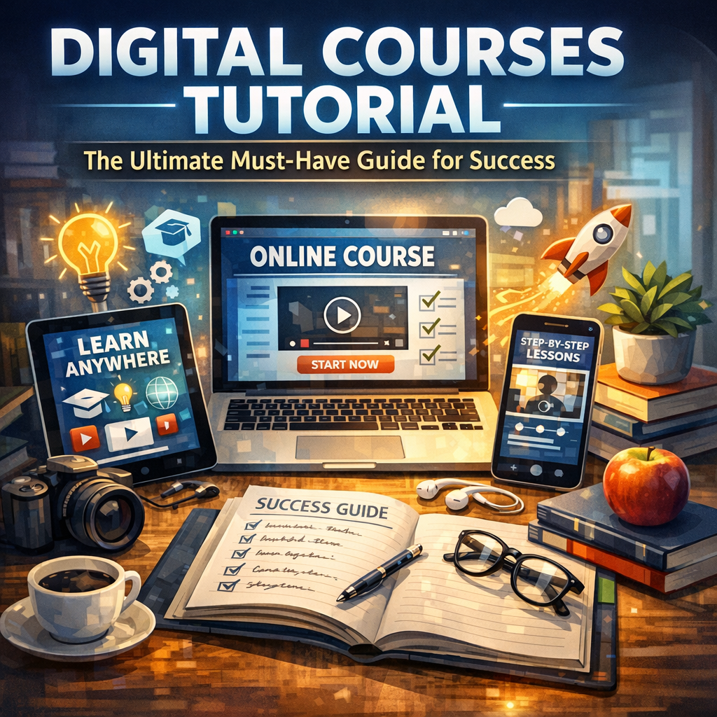 Illustration of Digital Courses Tutorial: The Ultimate Must-Have Guide for Success