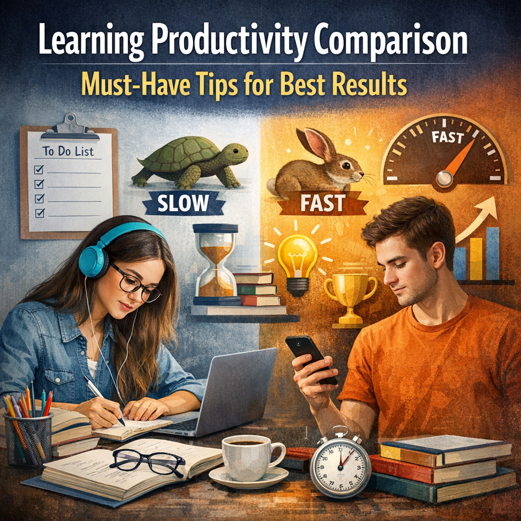Illustration of Learning Productivity Comparison: Must-Have Tips for Best Results