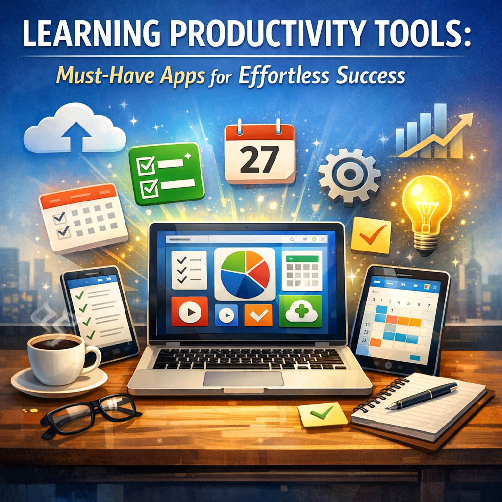 Illustration of Learning Productivity Tools: Must-Have Apps for Effortless Success