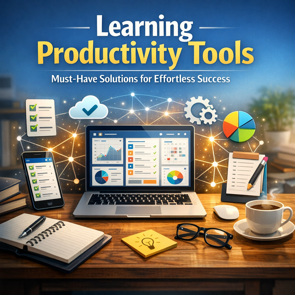 Illustration of Learning Productivity Tools: Must-Have Solutions for Effortless Success