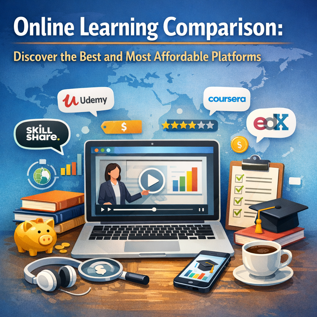 Illustration of Online Learning Comparison: Discover the Best and Most Affordable Platforms