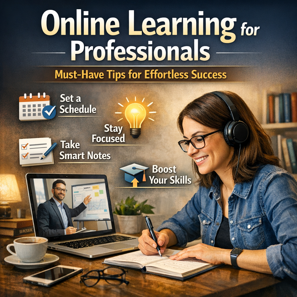 Illustration of Online Learning for Professionals: Must-Have Tips for Effortless Success