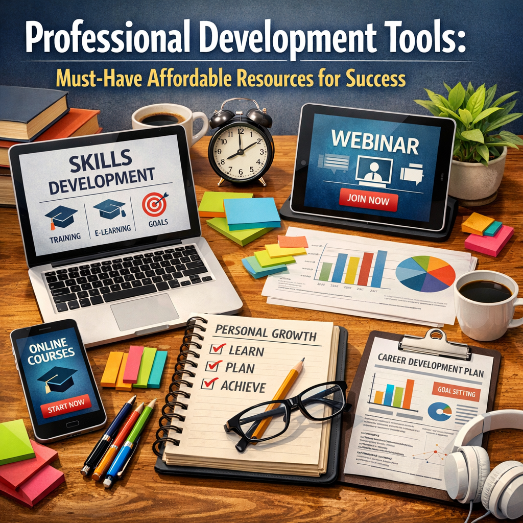 Illustration of Professional Development Tools: Must-Have Affordable Resources for Success