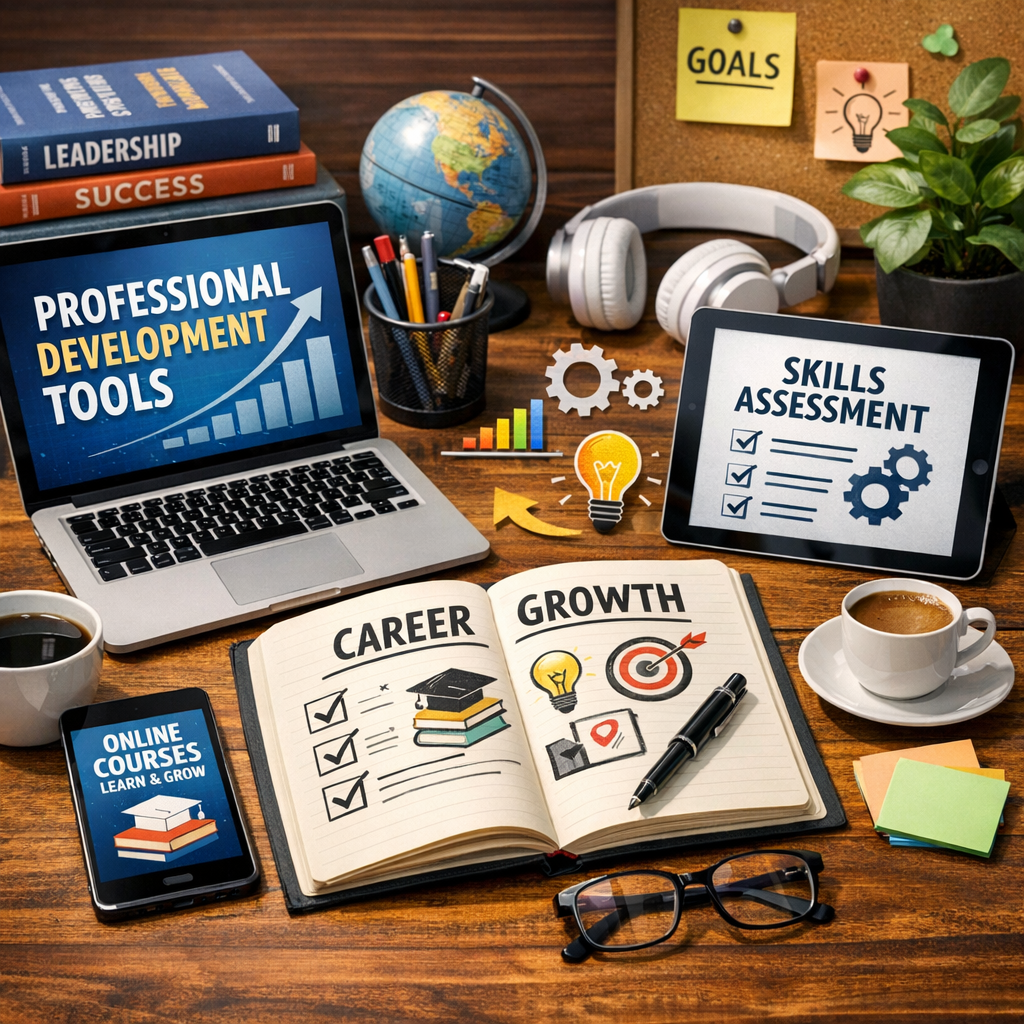 Illustration of Professional Development Tools: Must-Have Solutions for Effortless Career Growth