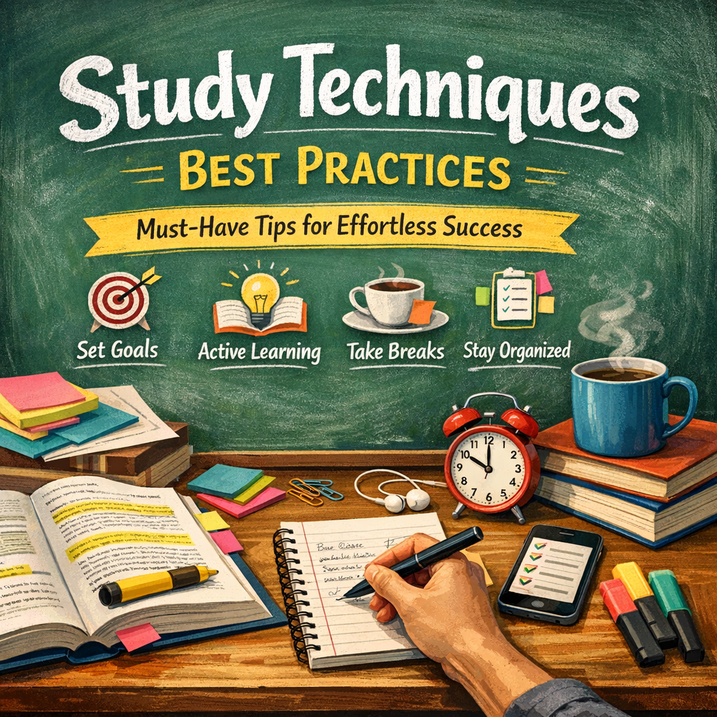 Illustration of Study Techniques Best Practices: Must-Have Tips for Effortless Success