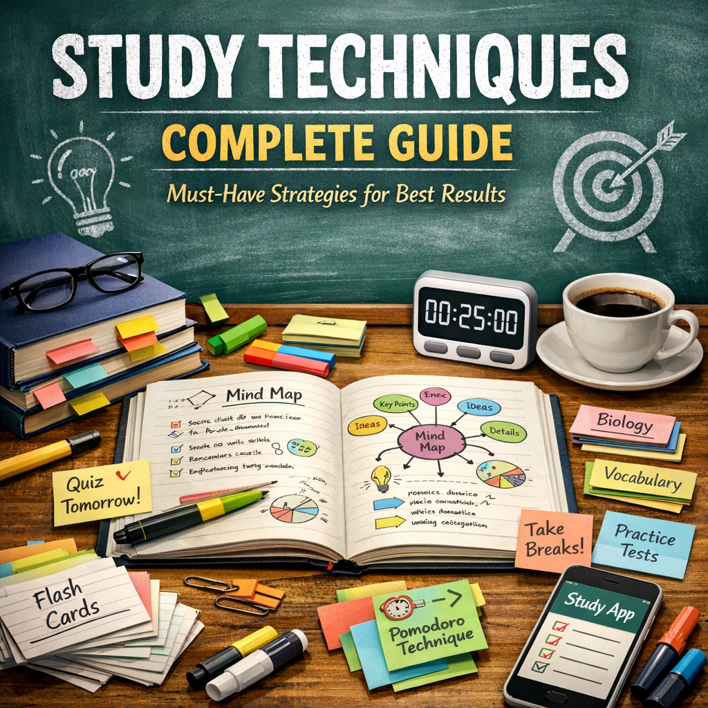 Illustration of Study Techniques Complete Guide: Must-Have Strategies for Best Results