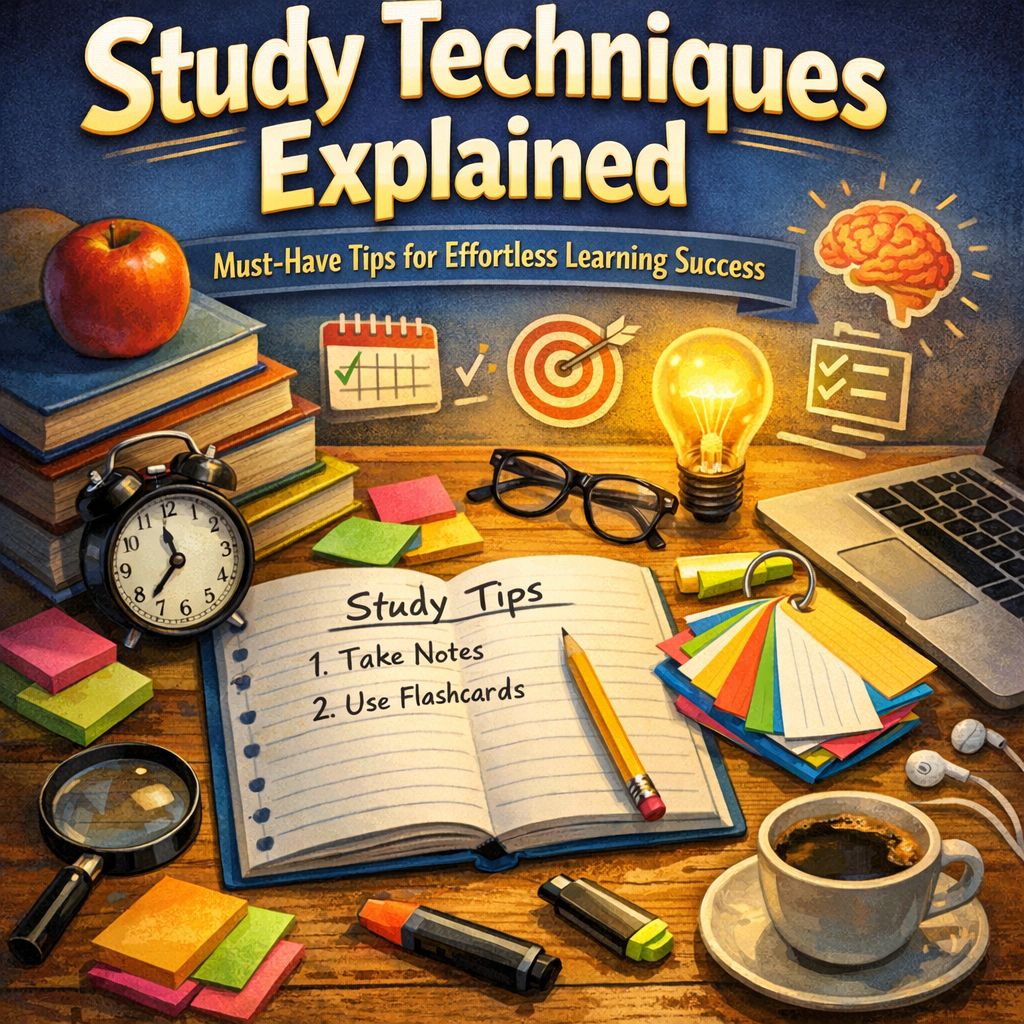 Illustration of Study Techniques Explained: Must-Have Tips for Effortless Learning Success