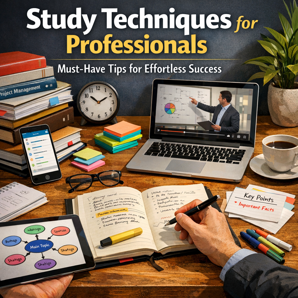 Illustration of Study Techniques for Professionals: Must-Have Tips for Effortless Success
