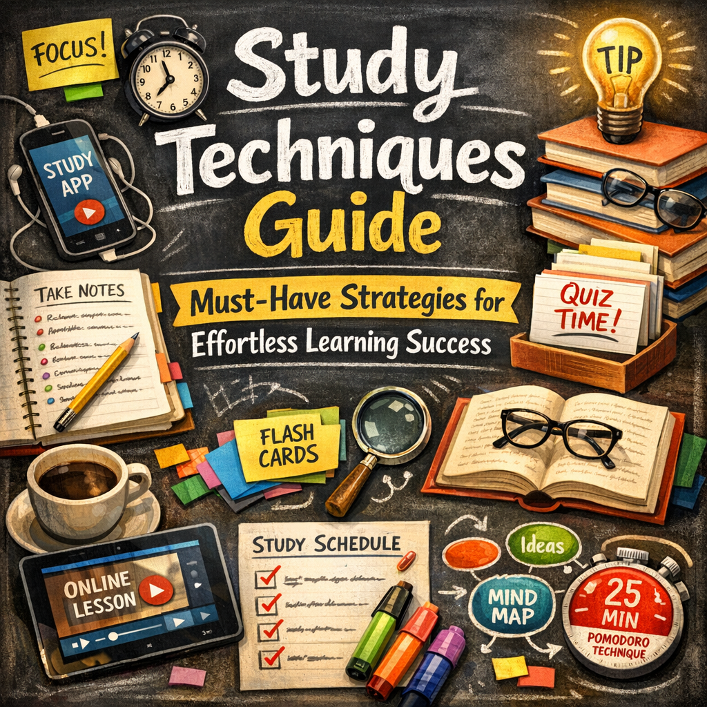 Illustration of Study Techniques Guide: Must-Have Strategies for Effortless Learning Success
