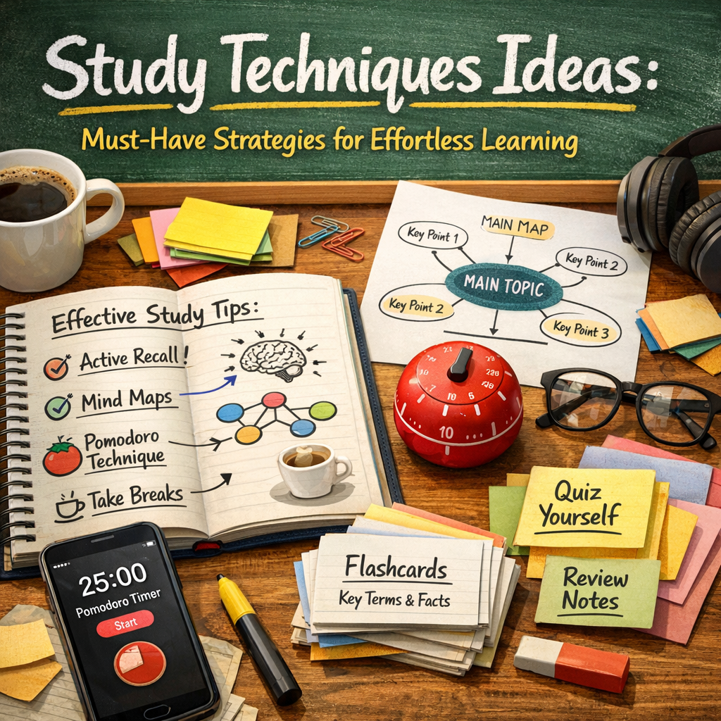 Illustration of Study Techniques Ideas: Must-Have Strategies for Effortless Learning