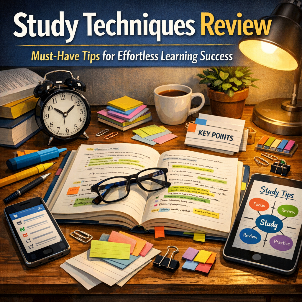 Illustration of Study Techniques Review: Must-Have Tips for Effortless Learning Success