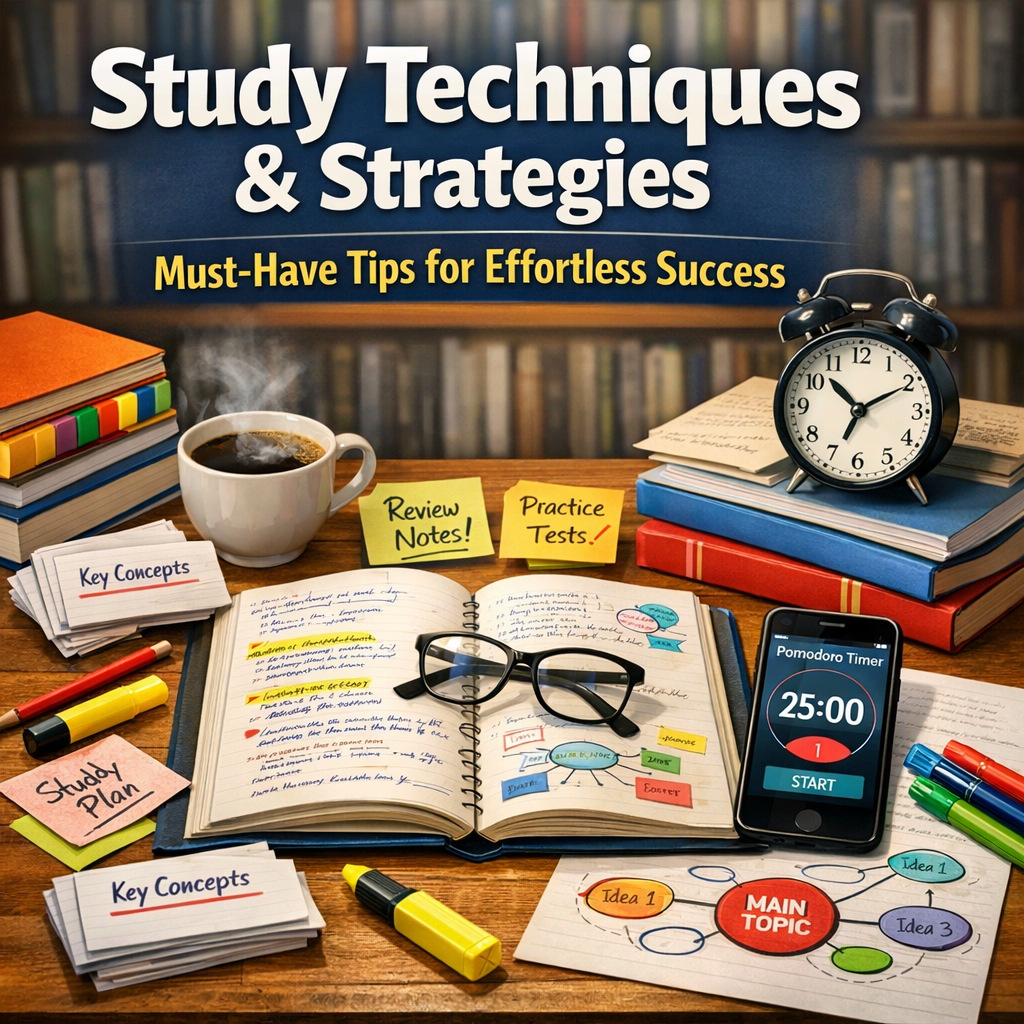 Illustration of Study Techniques Strategies: Must-Have Tips for Effortless Success