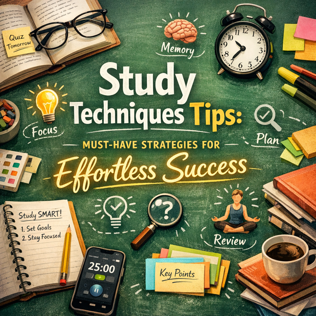 Illustration of Study Techniques Tips: Must-Have Strategies for Effortless Success