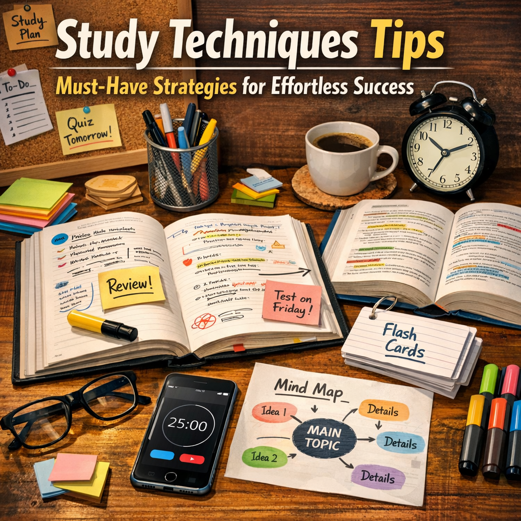 Illustration of Study Techniques Tips: Must-Have Strategies for Effortless Success