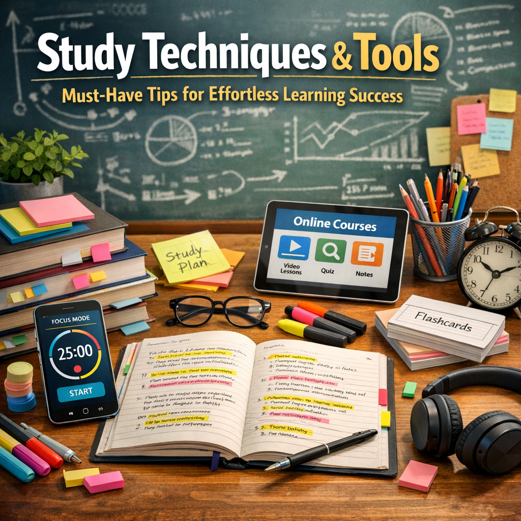 Illustration of Study Techniques Tools: Must-Have Tips for Effortless Learning Success