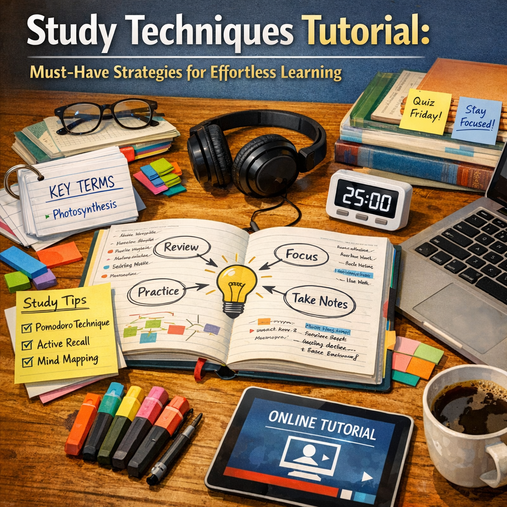 Illustration of Study Techniques Tutorial: Must-Have Strategies for Effortless Learning